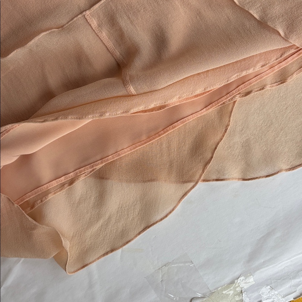Y2K Vintage Daymor Couture Silk Halter Party Formal Beaded 8 Peach Pink Tiered M - Picture 11 of 17